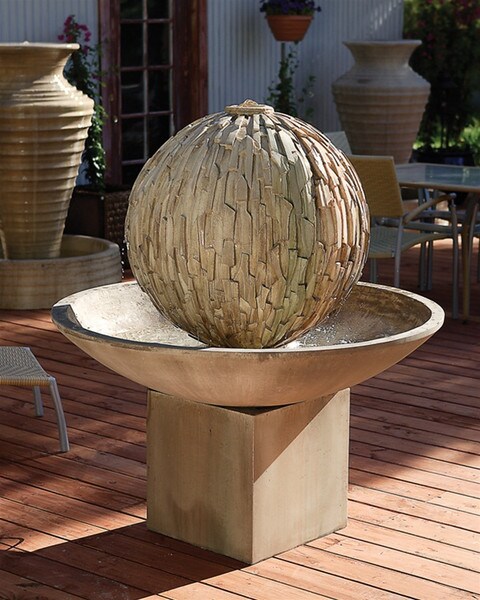 Rubix Fountain & Wok Riser Unique Garden Decor